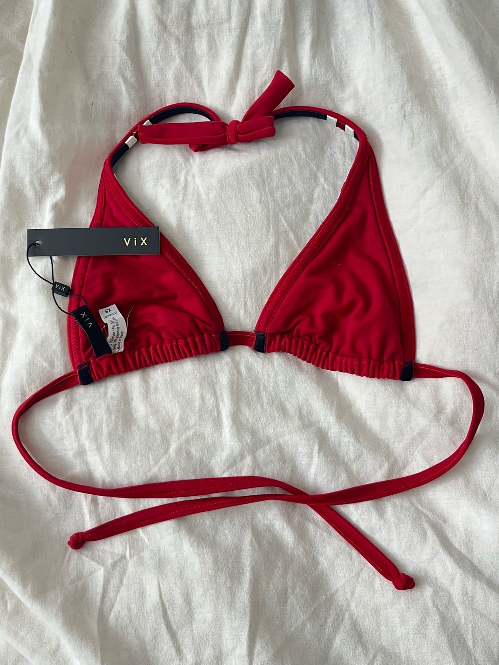NEW Vix Paula Hermanny Red Embellished Triangle Bikini Swimsuit - Picture 3 of 9